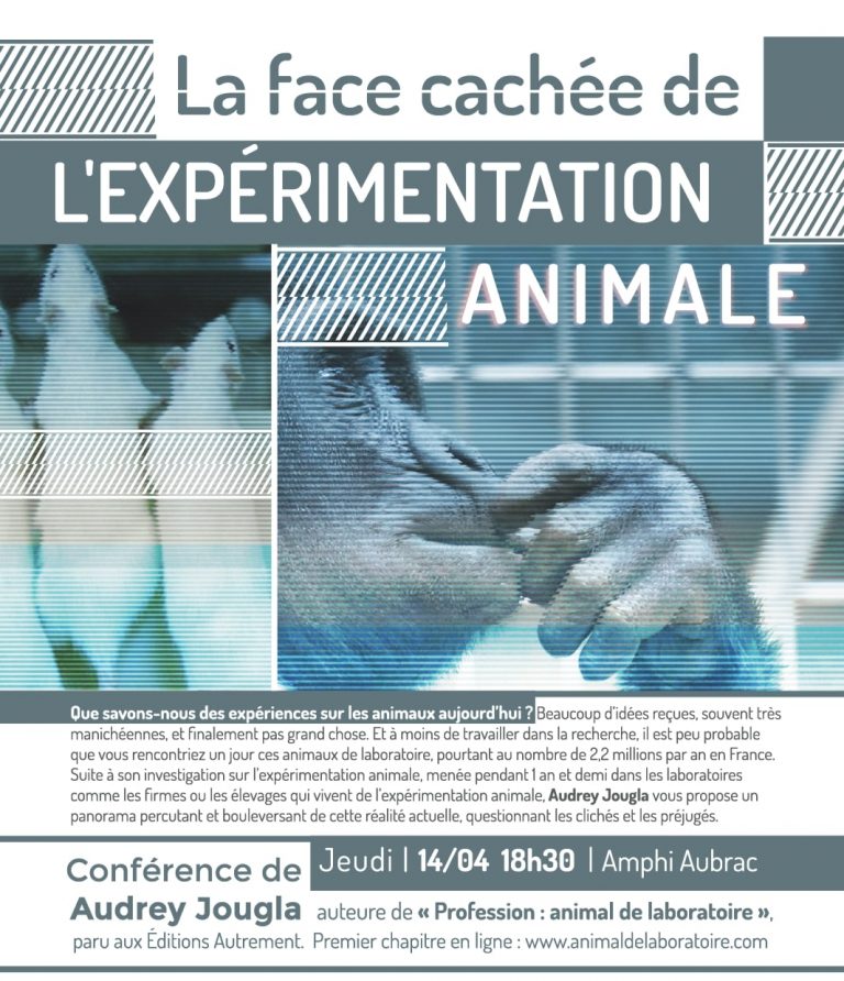 Affiche Conférence_La face cachée de l'expérimentation animale